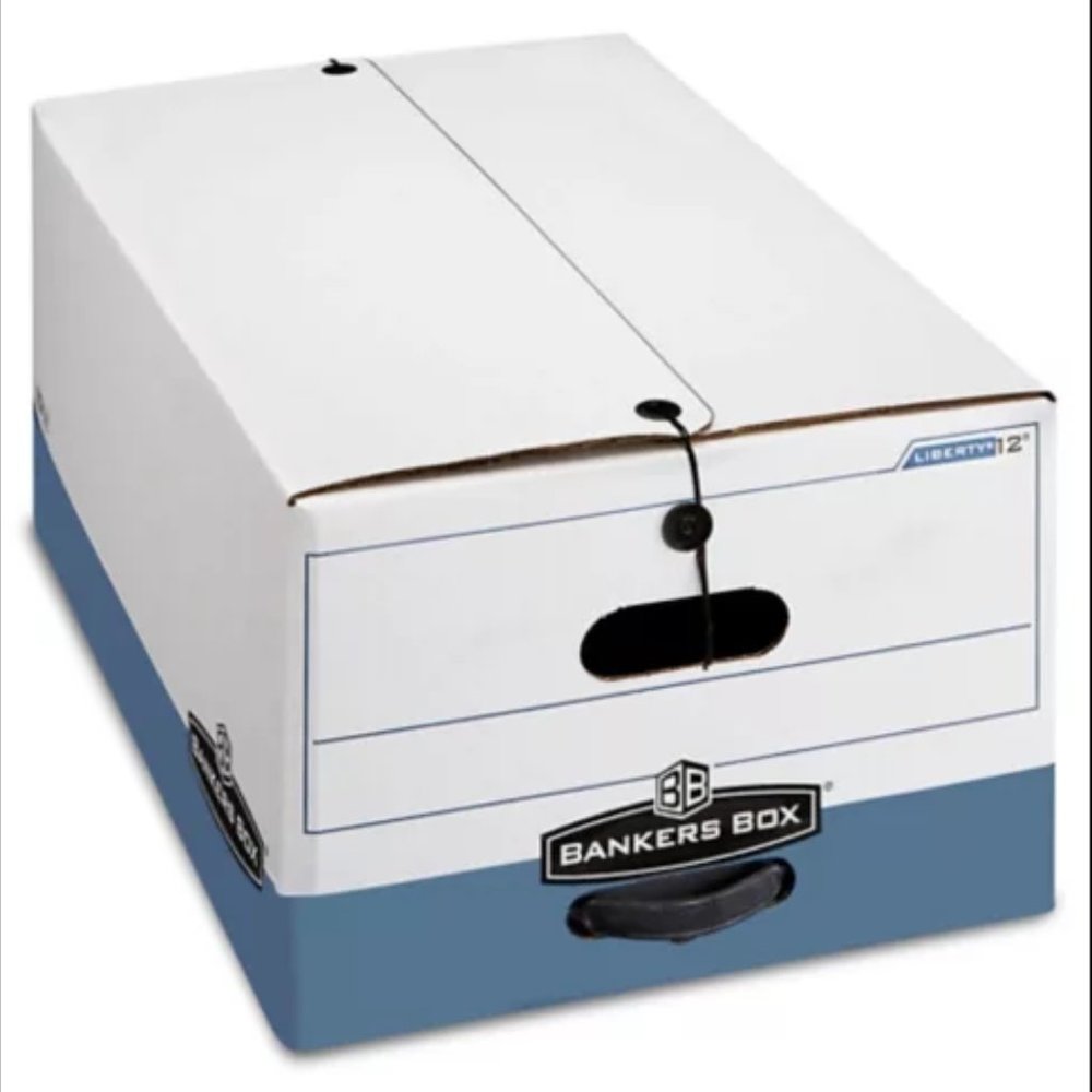 Fellowes Bankers Box - 24 x 12 x 10 1/4" White Letter Size String Button Closure